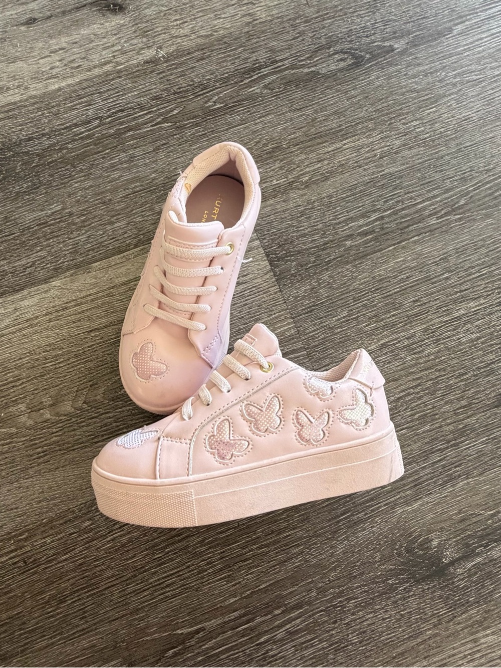 Kurt Geiger Kids Pink Butterfly Platform Sneakers